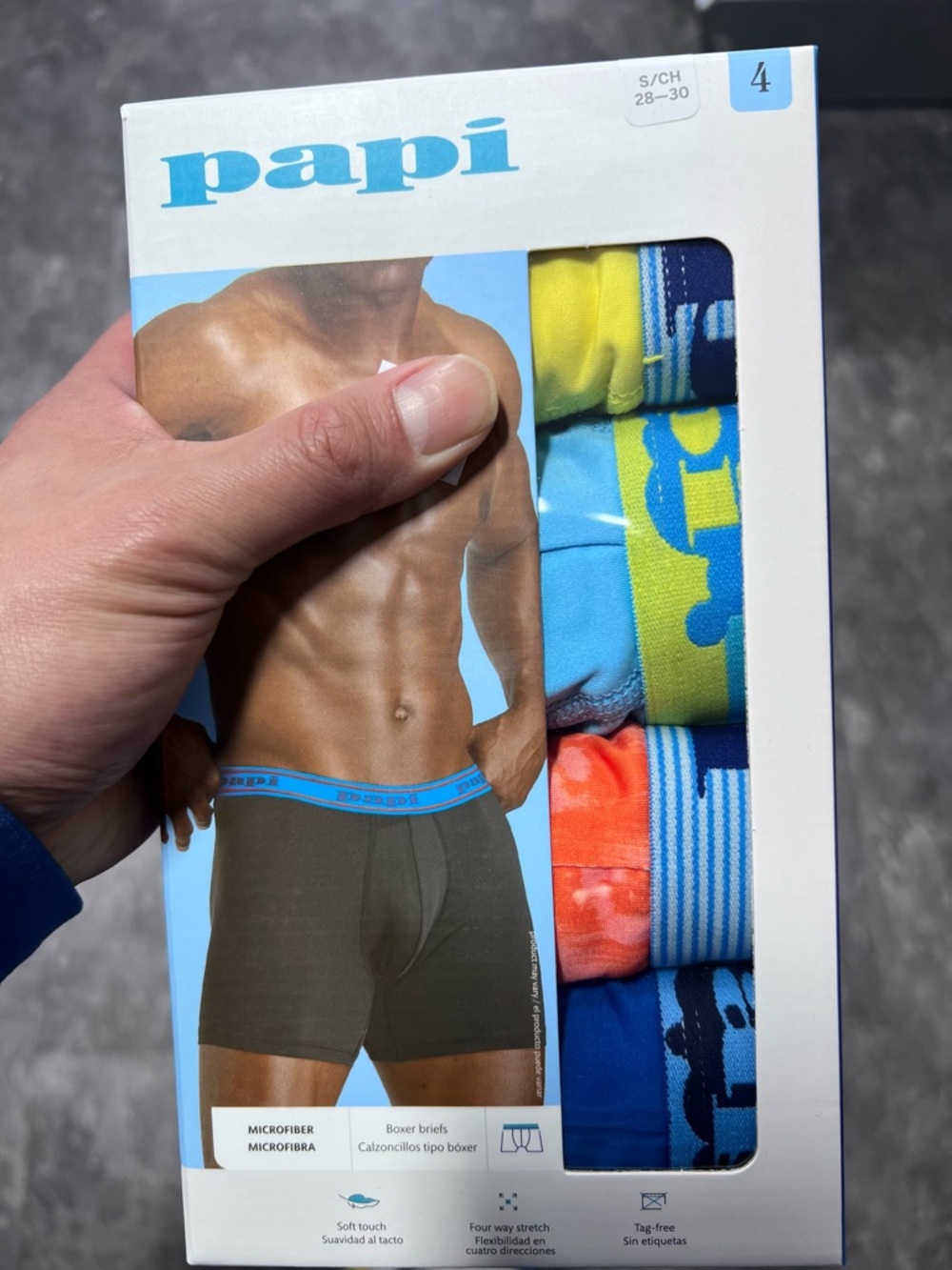 Papi Men's 4-Pack Colorful Boxer Briefs - Multi Color